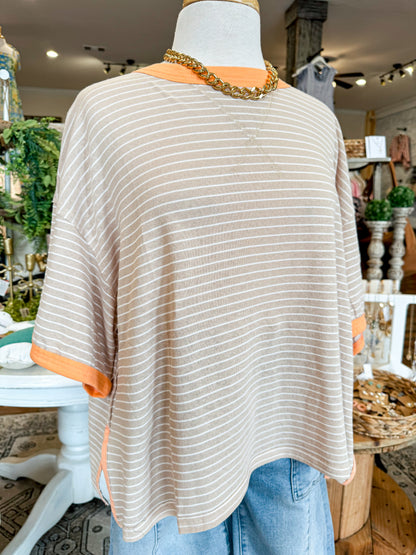 Striped Contrast Tee