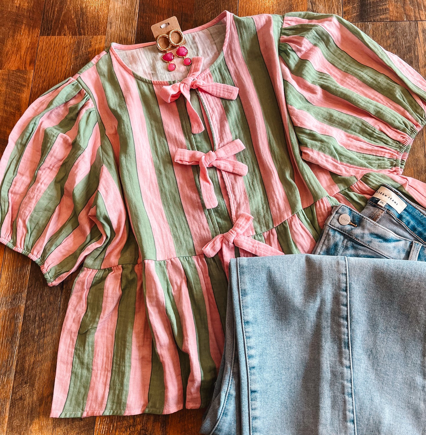 Striped Peplum Top {Size Inclusive}