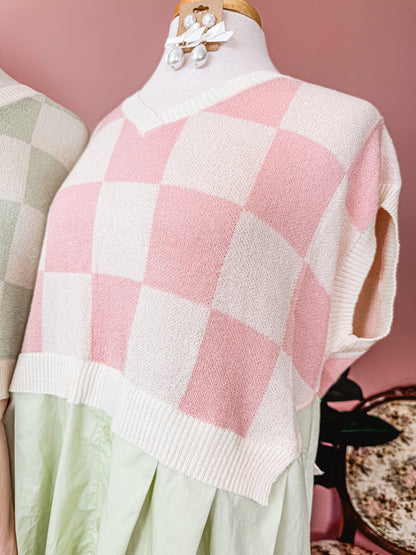 Twofer Checkered Dress