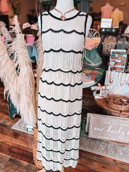 Scallop Trim Crochet Tank + Maxi Skirt Set