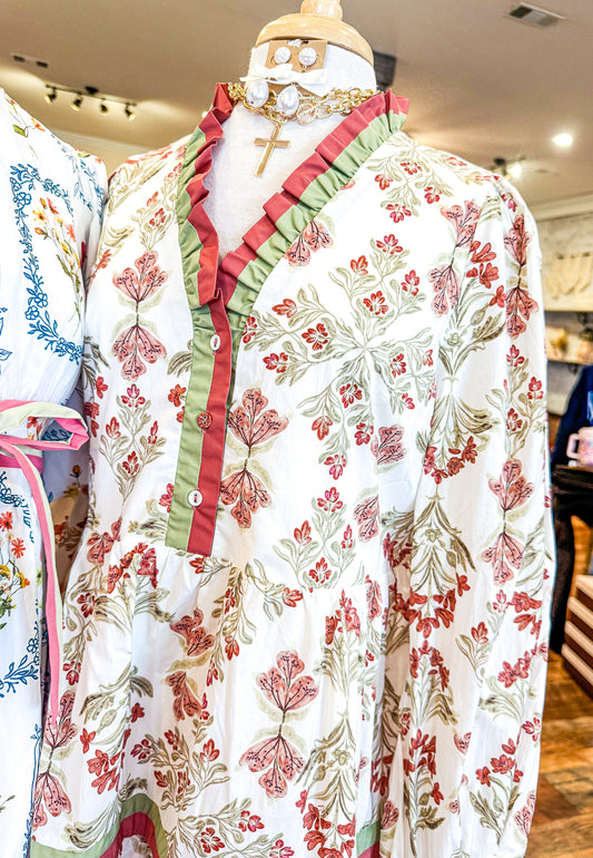 Ruffle Detail Floral Tiered Dress