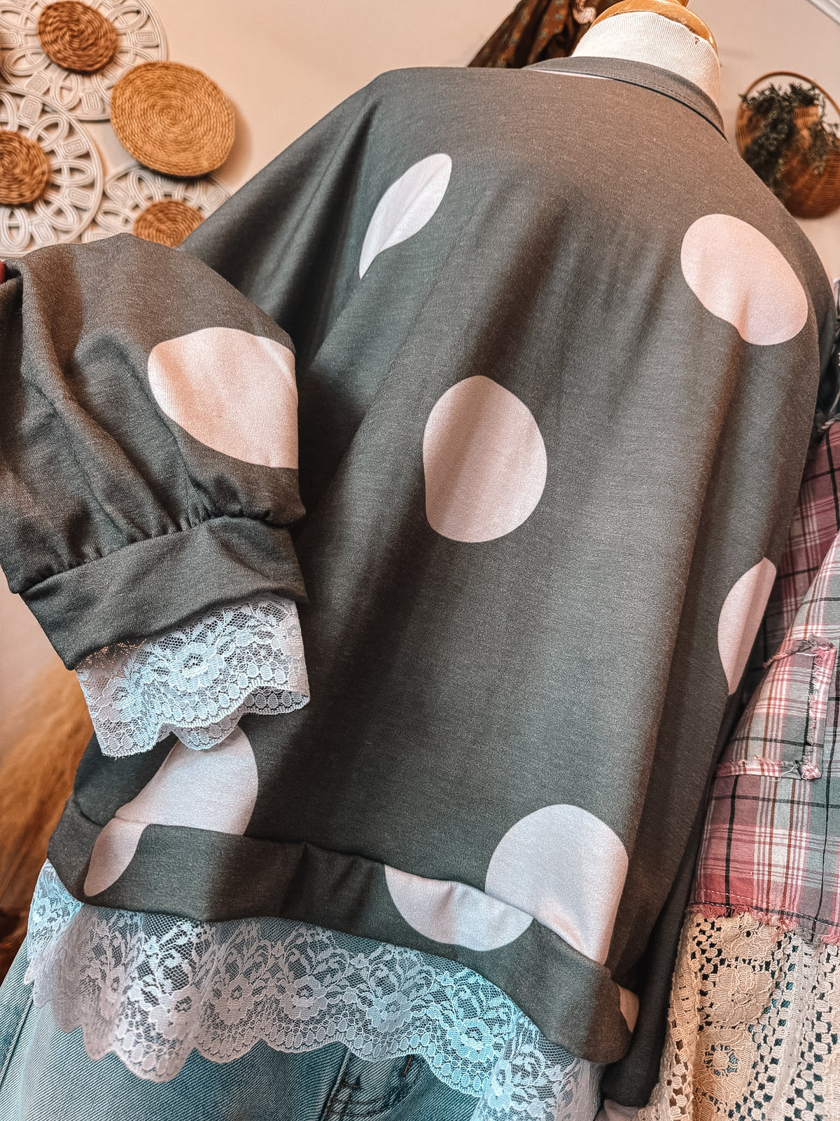 Olive & Lace Pullover {Size Inclusive}