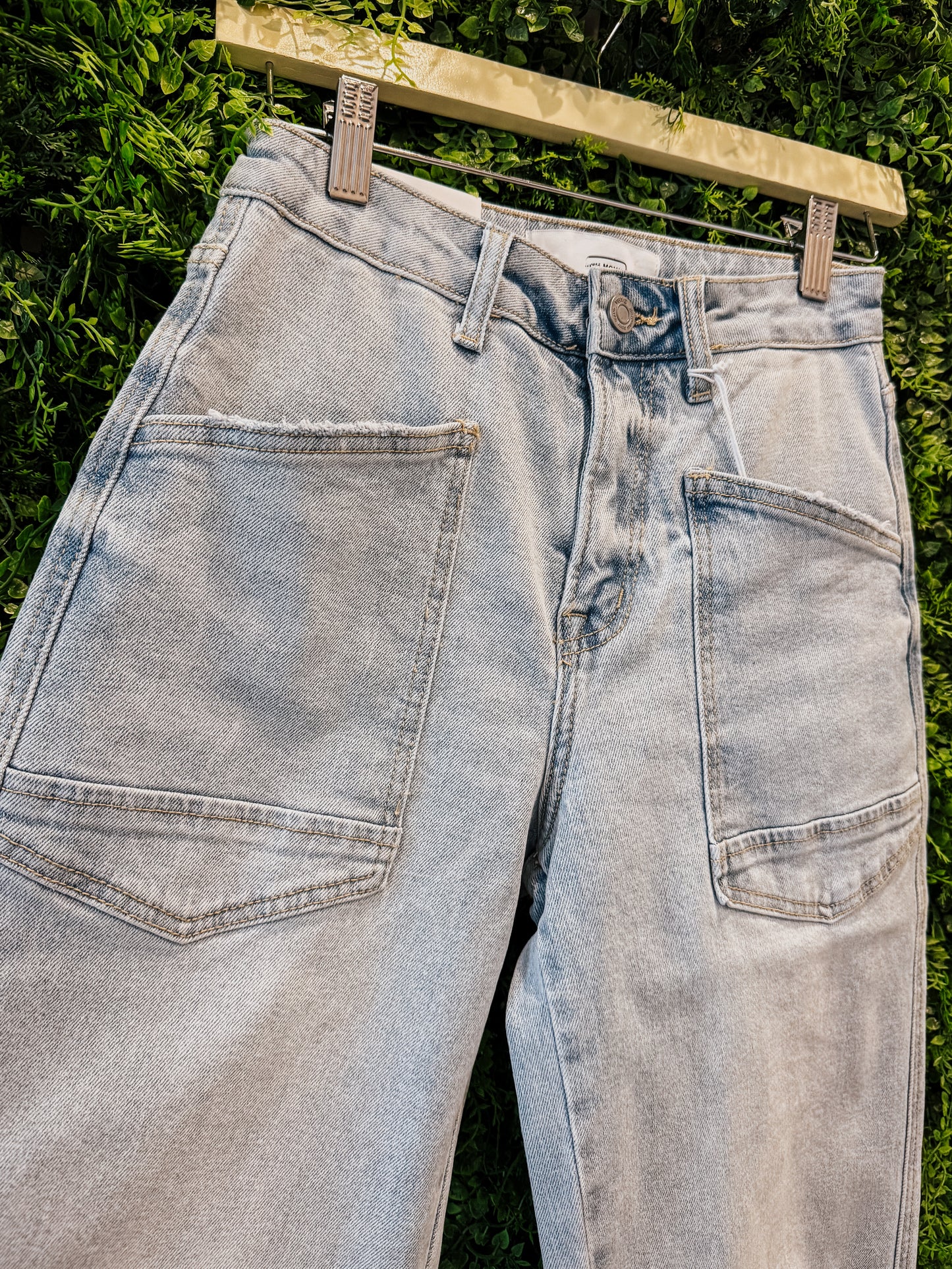 Super High Rise Light Wash Barrel Jeans