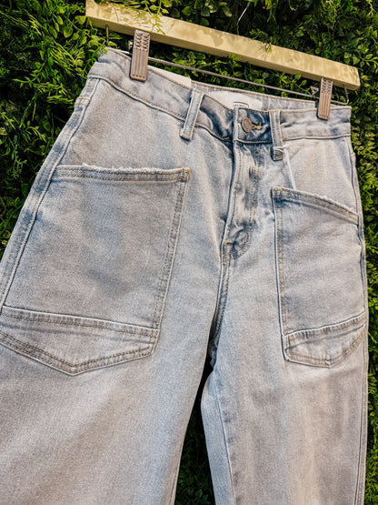 Super High Rise Light Wash Barrel Jeans