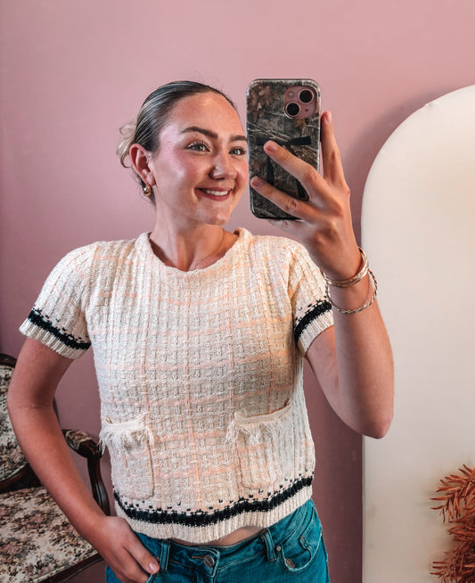 Knit Houndstooth Sweater