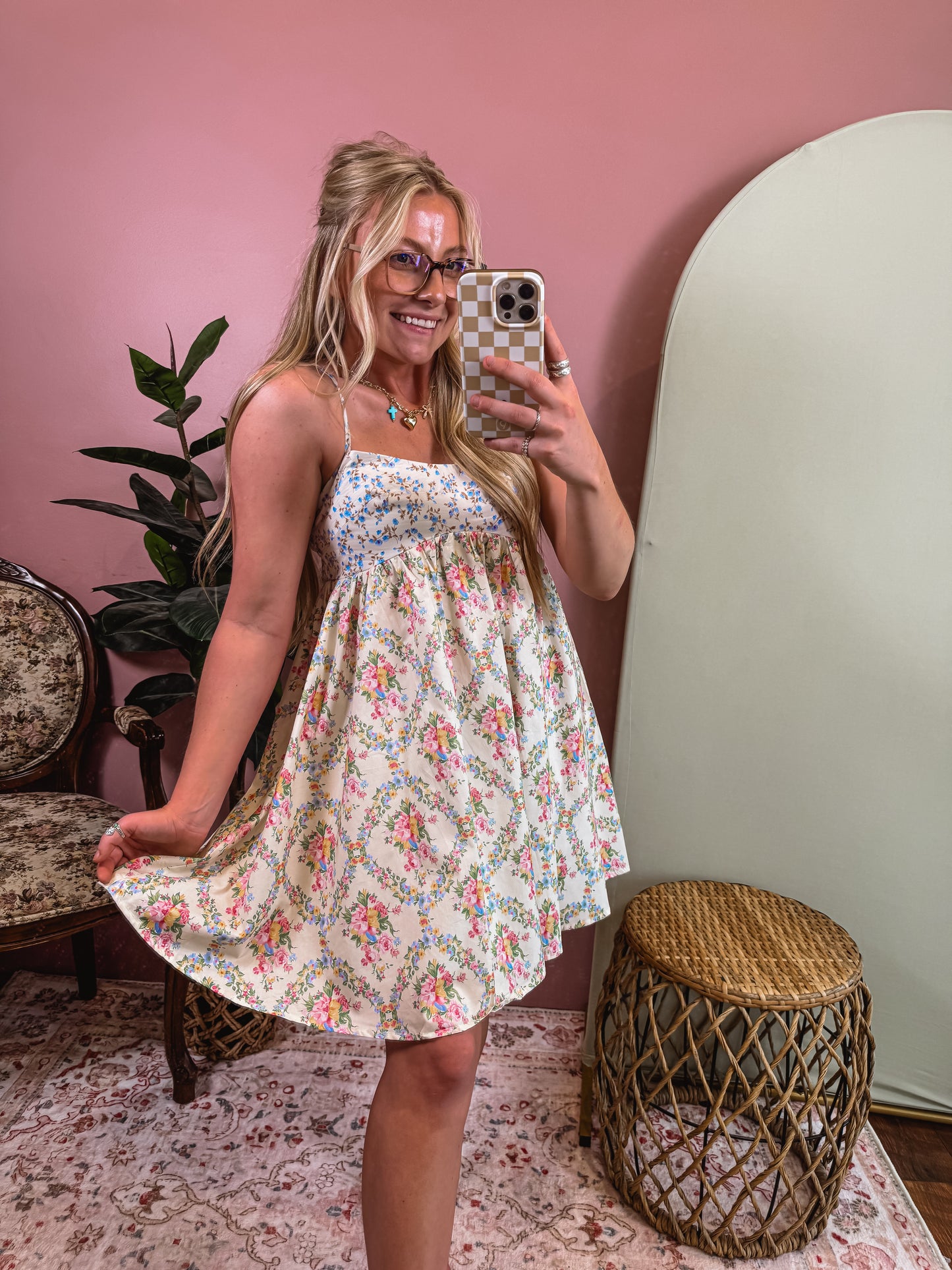 Mixed Floral Mini Dress
