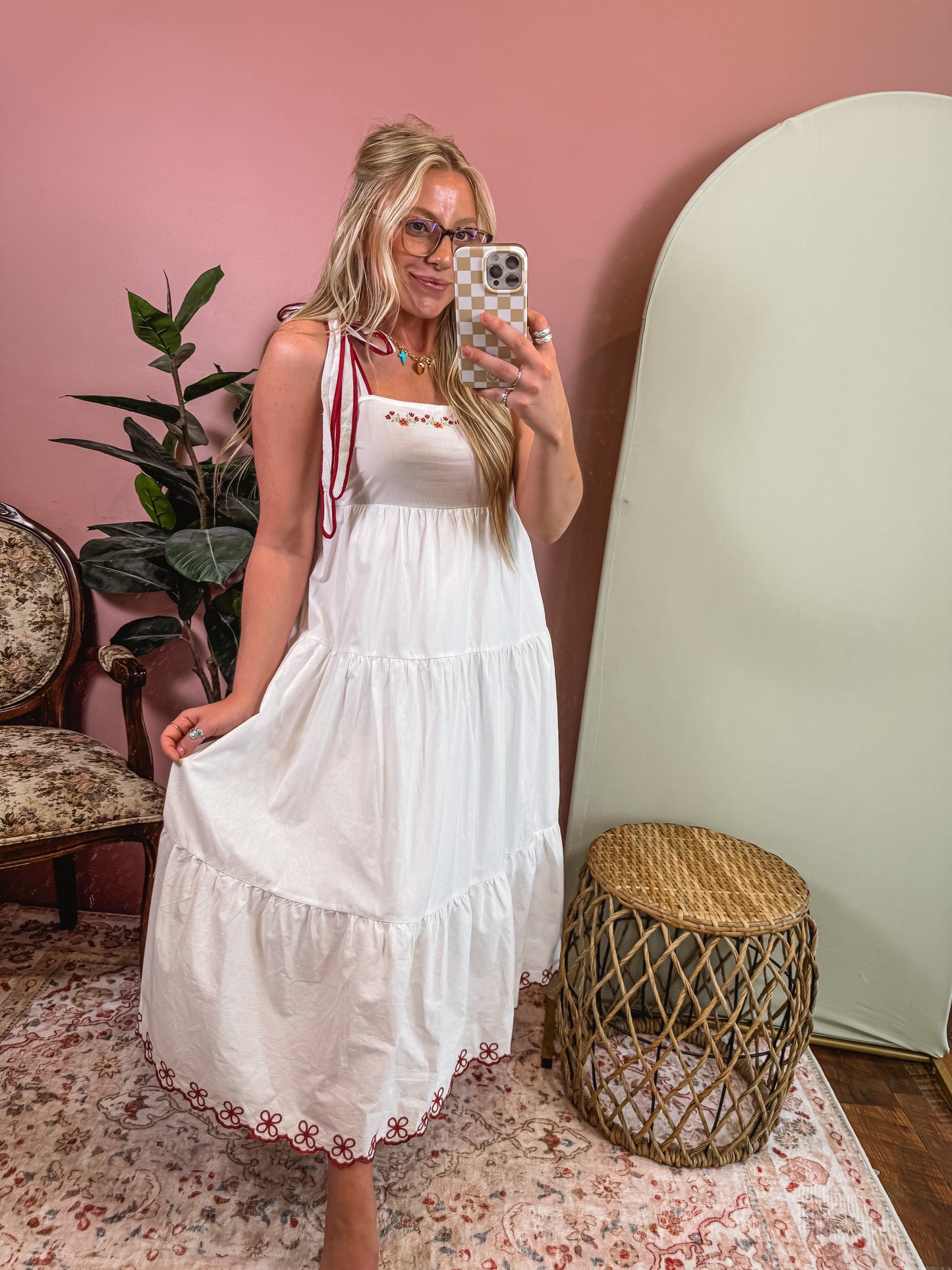Embroidered Floral Maxi
