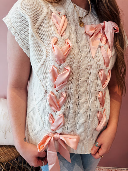 {FINAL SALE} Cable Knit Bow Sweater