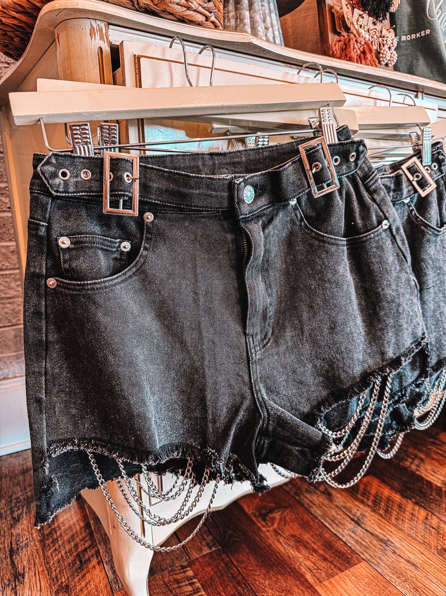 Edgy Ripped Mid Rise Shorts