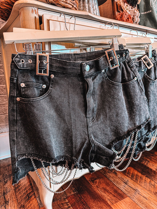 Edgy Ripped Mid Rise Shorts