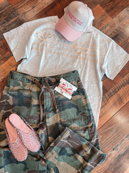 Lace Ribbon Boxy Tee