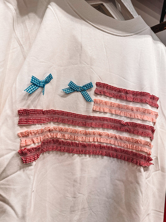 Curvy Ribbon Flag Sweatshirt