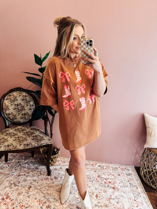 {FINAL SALE} Washed Western T-Shirt Dress